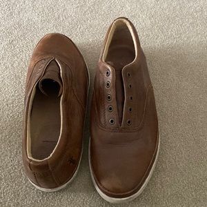 Frye slip on leather shoes